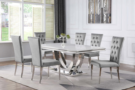 Kerwin Gray/Chrome 7-Piece Dining Set by Coaster at Eve Furniture