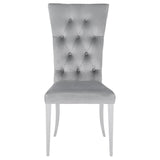Kerwin Gray/Chrome Tufted Upholstered Side Chair, Set of 2 by Coaster at Eve Furniture
