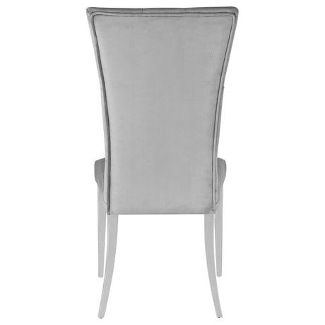 Kerwin Gray/Chrome Tufted Upholstered Side Chair, Set of 2 by Coaster at Eve Furniture