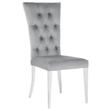 Kerwin Gray/Chrome Tufted Upholstered Side Chair, Set of 2 by Coaster at Eve Furniture