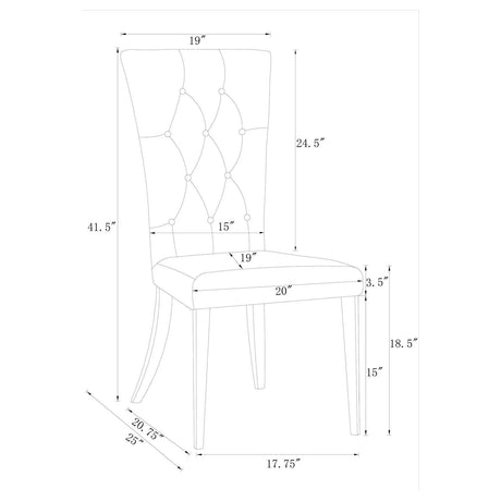 Kerwin White/Chrome 7-Piece Dining Set by Coaster at Eve Furniture