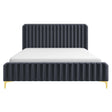 Bethany Velvet Upholstered Platform Bed Queen by Ashcroft Imports at Eve Furniture