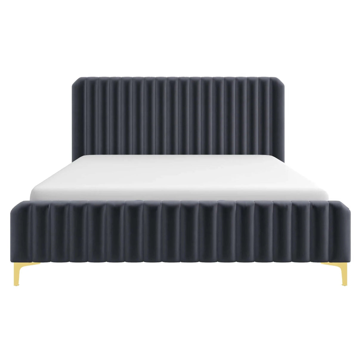 Bethany Velvet Upholstered Platform Bed Queen by Ashcroft Imports at Eve Furniture