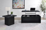 Knapp Black Lift Top Cocktail Coffee Table with Dual Drawers by Coaster at Eve Furniture