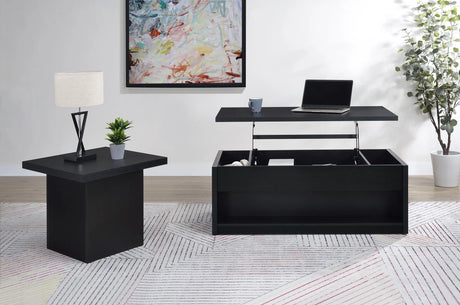 Knapp Black Lift Top Cocktail Coffee Table with Dual Drawers by Coaster at Eve Furniture