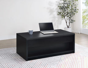 Knapp Black Lift Top Cocktail Coffee Table with Dual Drawers by Coaster at Eve Furniture