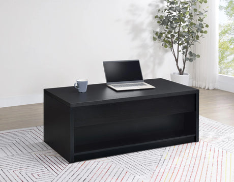 Knapp Black Lift Top Cocktail Coffee Table with Dual Drawers by Coaster at Eve Furniture
