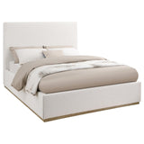 Knox Cream Upholstered Eastern King Platform Bed by Coaster at Eve Furniture