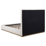 Knox Cream Upholstered Eastern King Platform Bed by Coaster at Eve Furniture