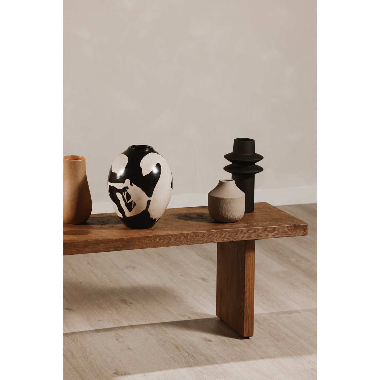 Koshi Sandblasted Amber Oak Bench by Moe's Home at Eve Furniture