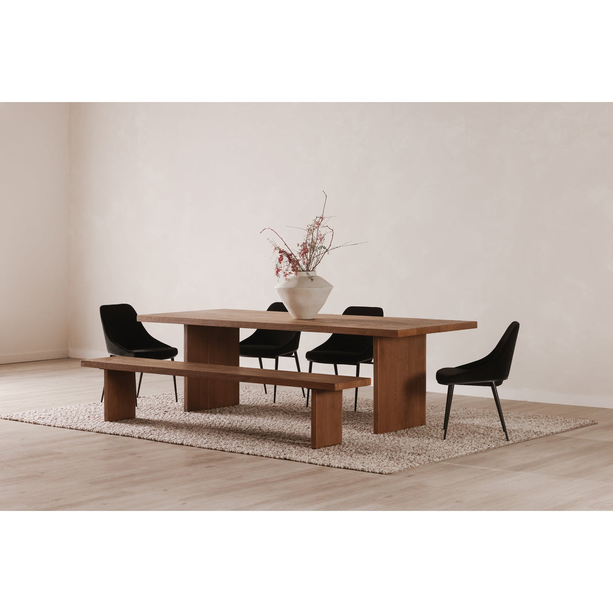 Koshi Sandblasted Amber Oak Bench by Moe's Home at Eve Furniture
