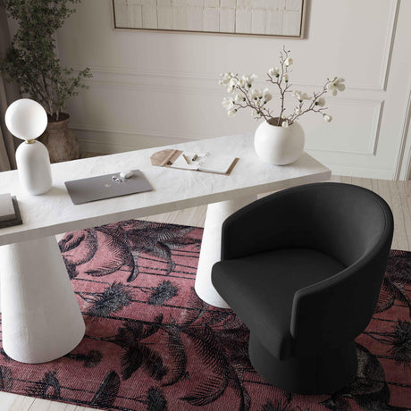 Kristen Upcycled Chenille Rolling Desk Chair by TOV Furniture at Eve Furniture