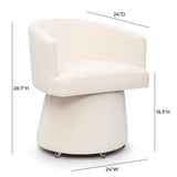 Kristen Upcycled Chenille Rolling Desk Chair by TOV Furniture at Eve Furniture