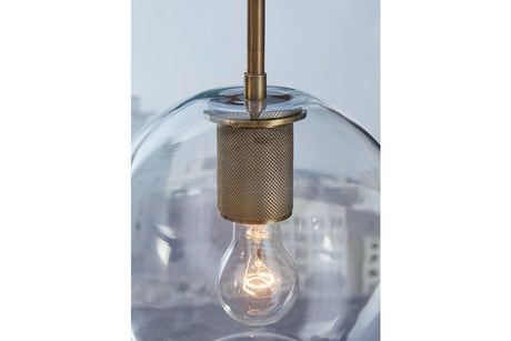 Cordunn Clear/Brass Pendant Light