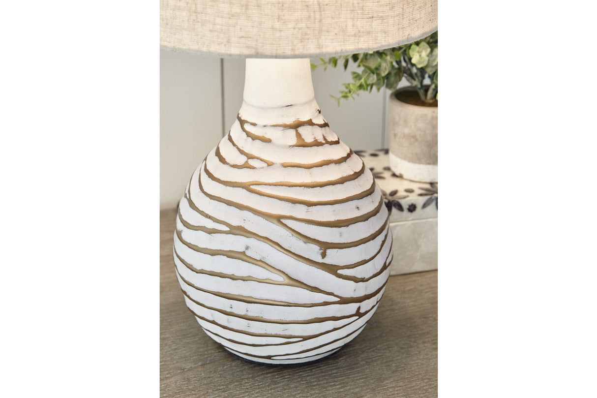 Aleela White/Gold Finish Table Lamp