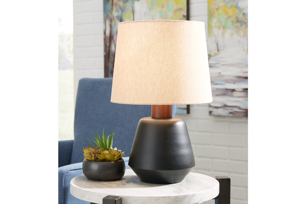 Ancel Black/Brown Table Lamp