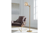 Abanson Amber/Gold Finish Floor Lamp