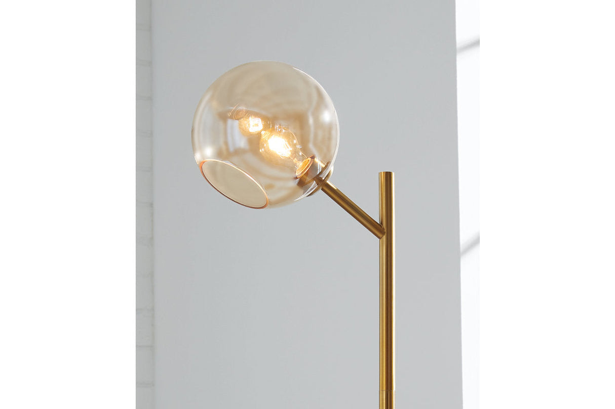 Abanson Amber/Gold Finish Floor Lamp