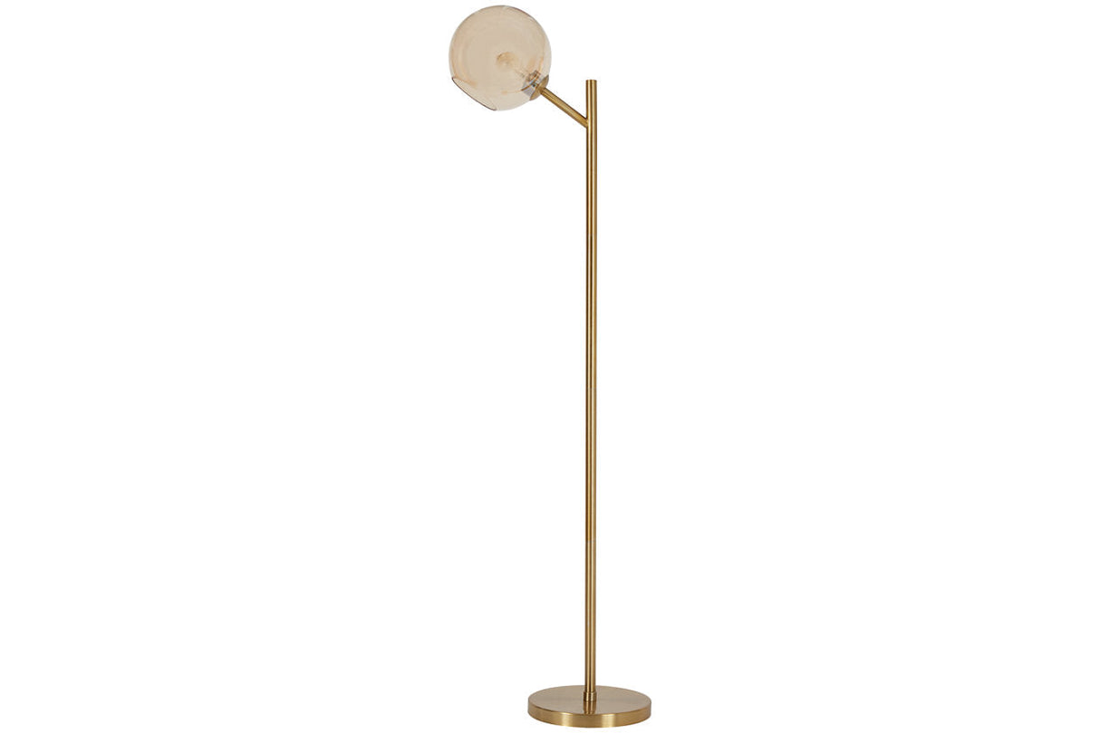 Abanson Amber/Gold Finish Floor Lamp