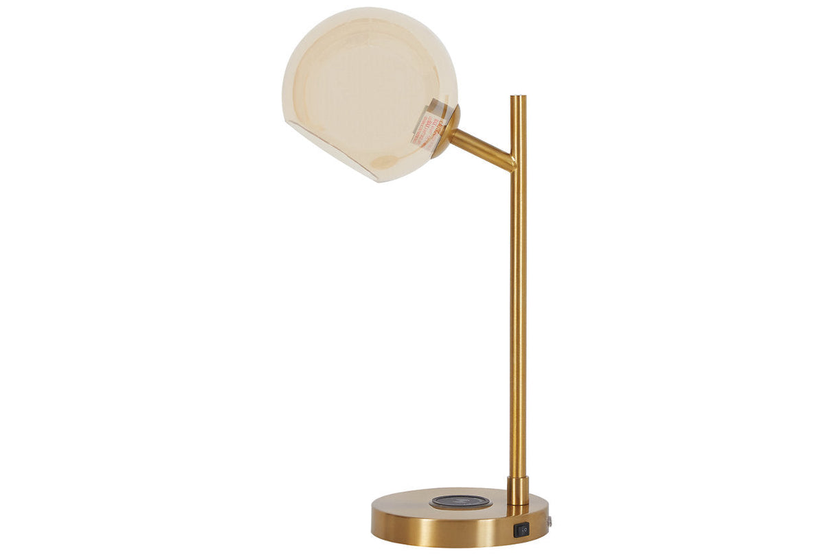 Abanson Amber/Gold Finish Desk Lamp