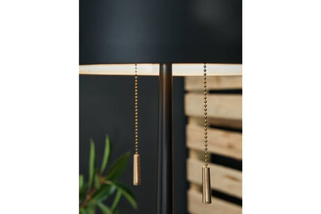 Amadell Black/Gold Finish Floor Lamp