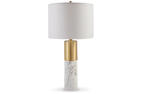 Samney Gold Finish/White Table Lamp, Set of 2