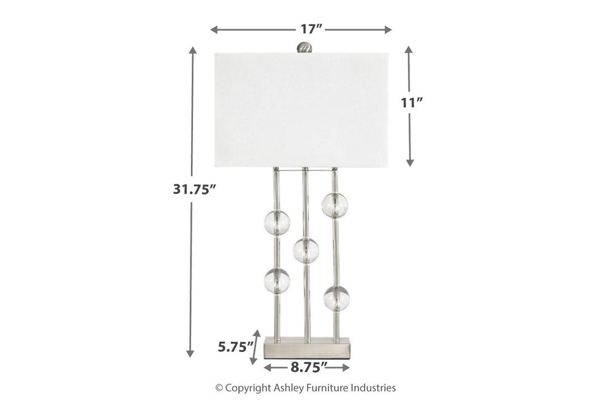 Jaala Clear/Silver Finish Table Lamp