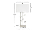 Jaala Clear/Silver Finish Table Lamp