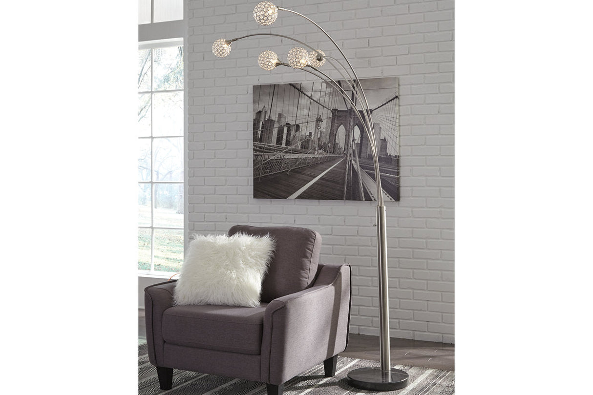 Winter Silver Finish Arc Lamp