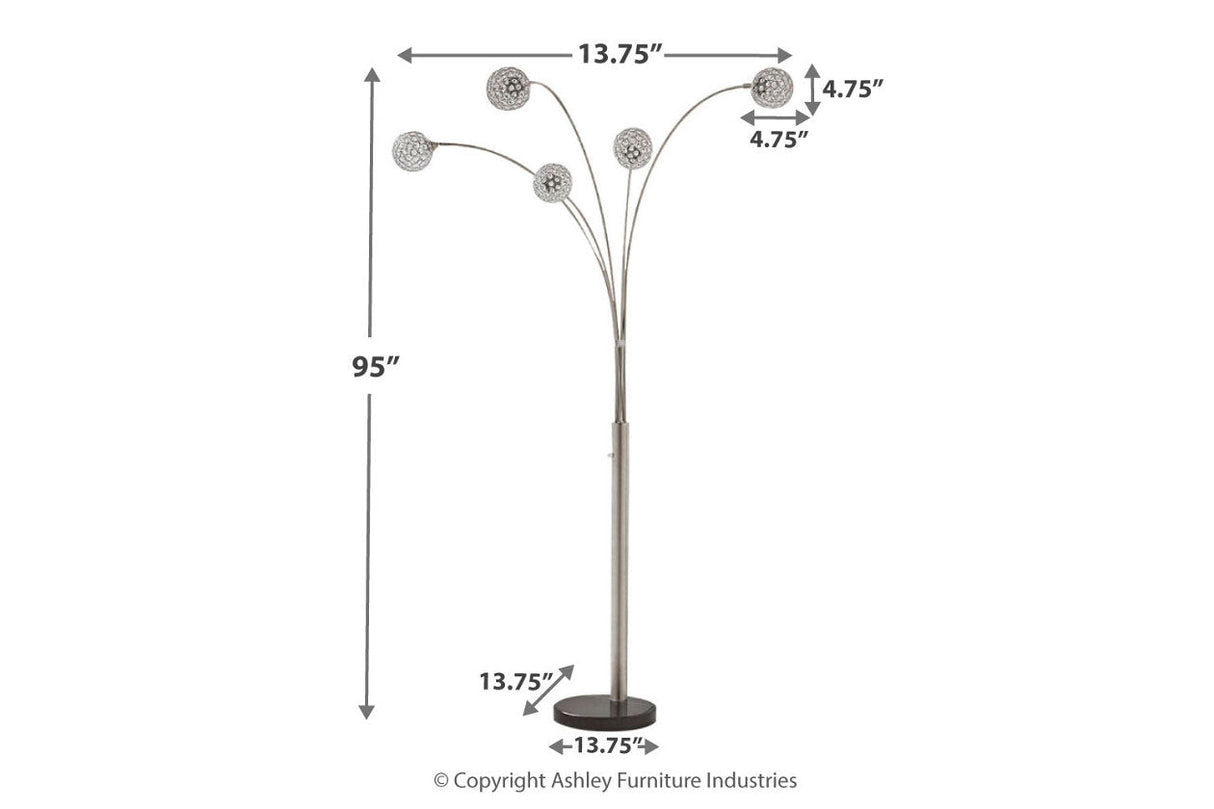 Winter Silver Finish Arc Lamp