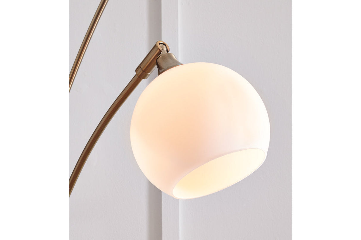 Taliya Champagne/White Arc Lamp