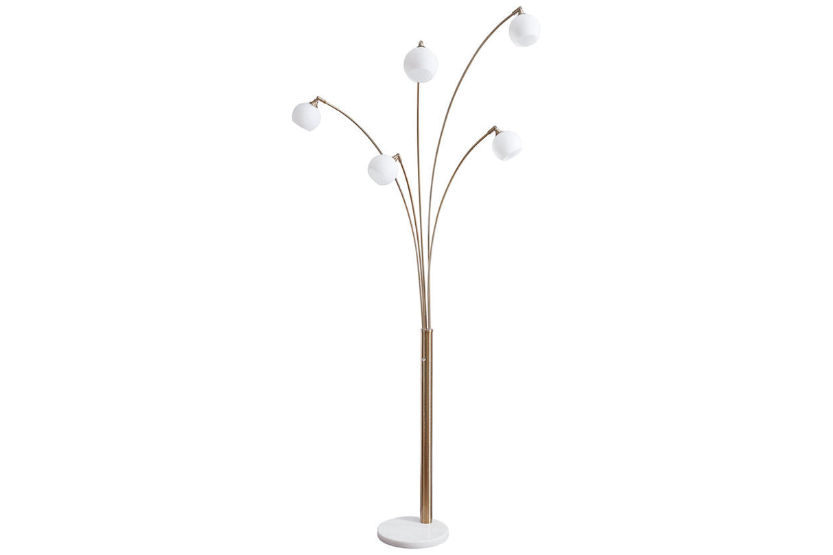 Taliya Champagne/White Arc Lamp