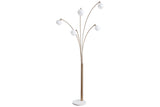 Taliya Champagne/White Arc Lamp