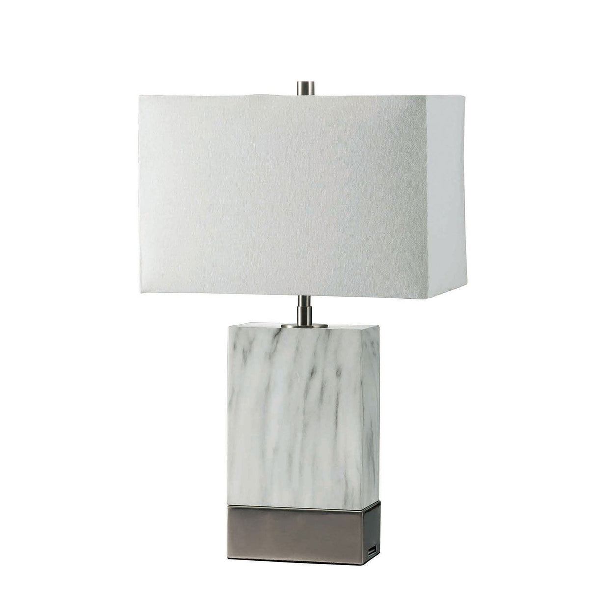 Faith White/Silver Table Lamp