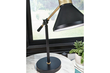 Garville Black/Gold Finish Desk Lamp