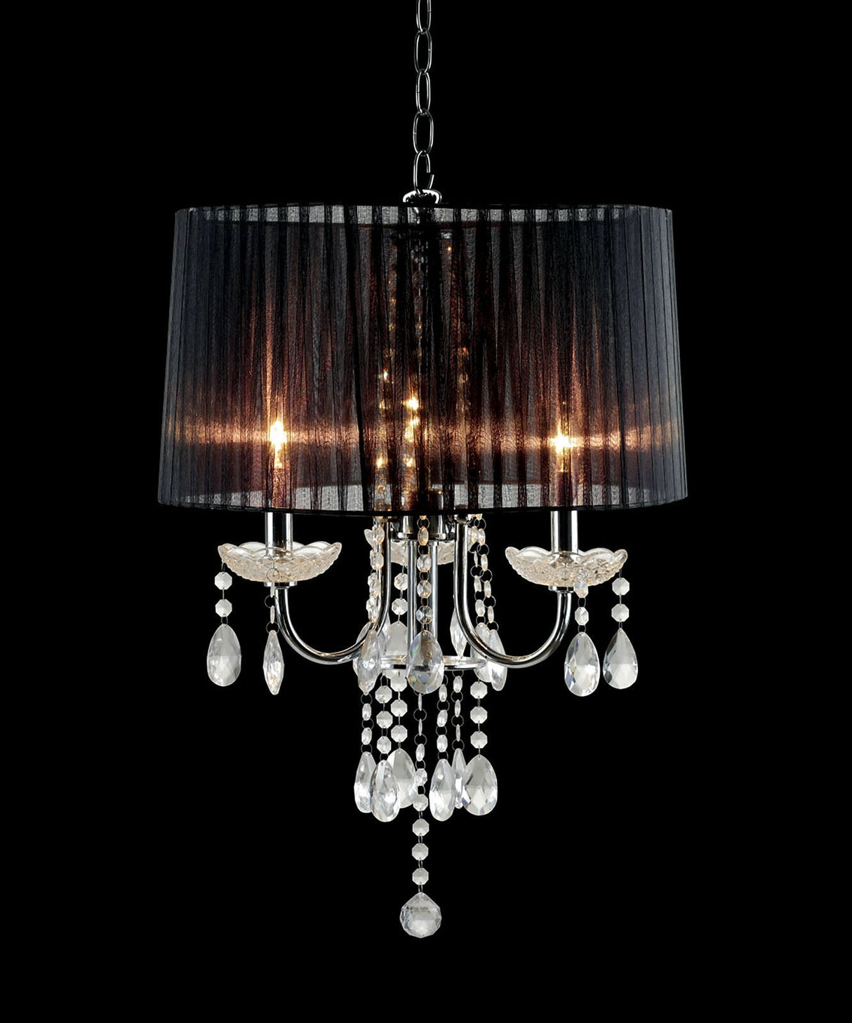 Jada Chrome/Black Ceiling Lamp