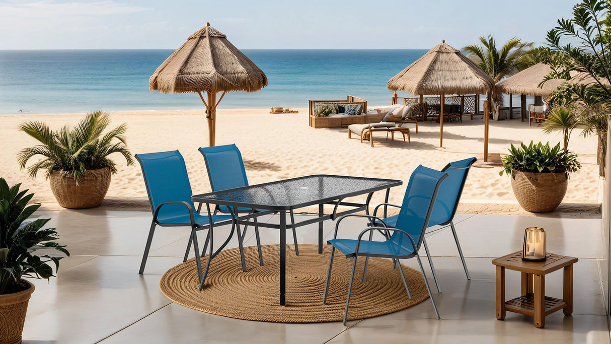 Pierro Blue 5 Pc. Outdoor Dining Set