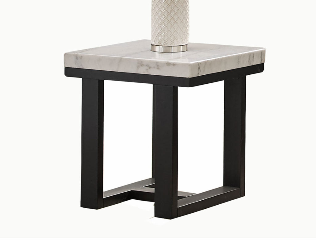 Artemis White Marble Top End Table