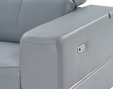 Franco II 7- Piece Light Blue (3 Powers Head/Foot) Sectional