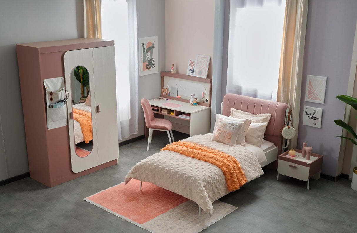 Linda Kids Room Set (Twin Bed & Study Desk & Nightstand) by Furnia at Eve Furniture