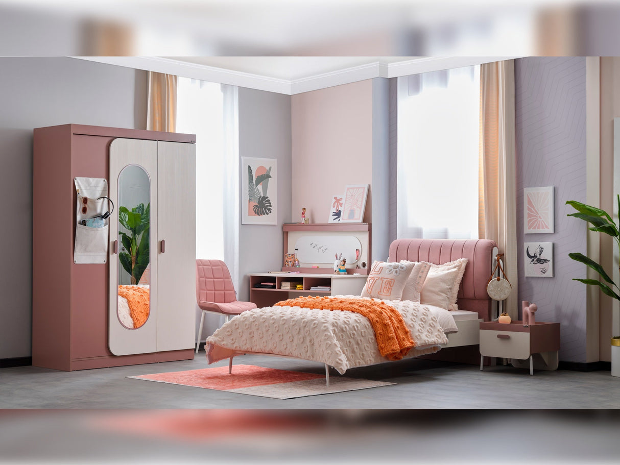 Linda Kids Room Set (Twin Bed & Study Desk & Nightstand) by Furnia at Eve Furniture