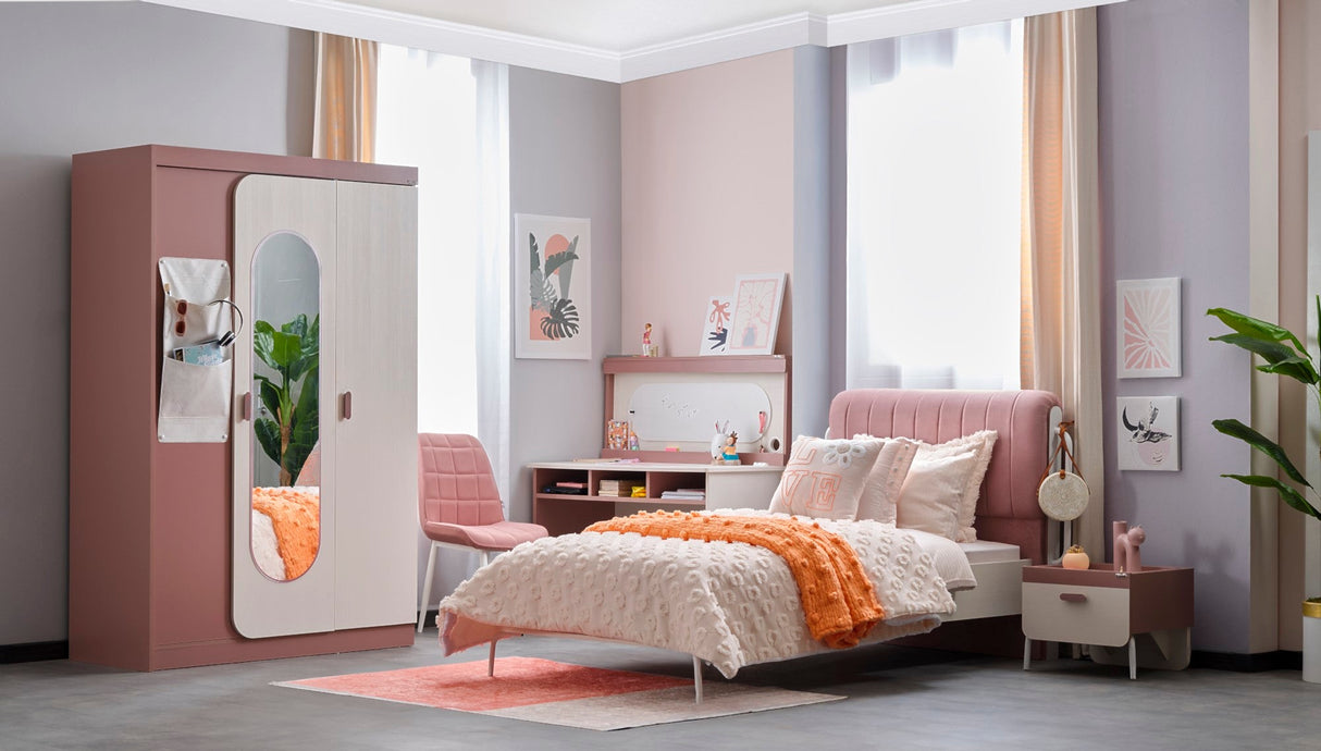 Linda Kids Room Set (Twin Bed & Study Desk & Nightstand) by Furnia at Eve Furniture