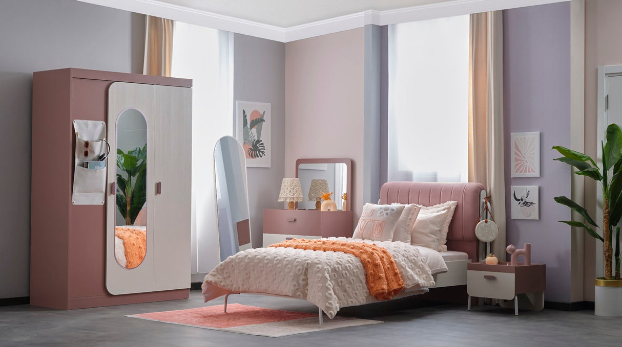 Linda Kids Room Set (Twin Bed & Study Desk & Nightstand) by Furnia at Eve Furniture