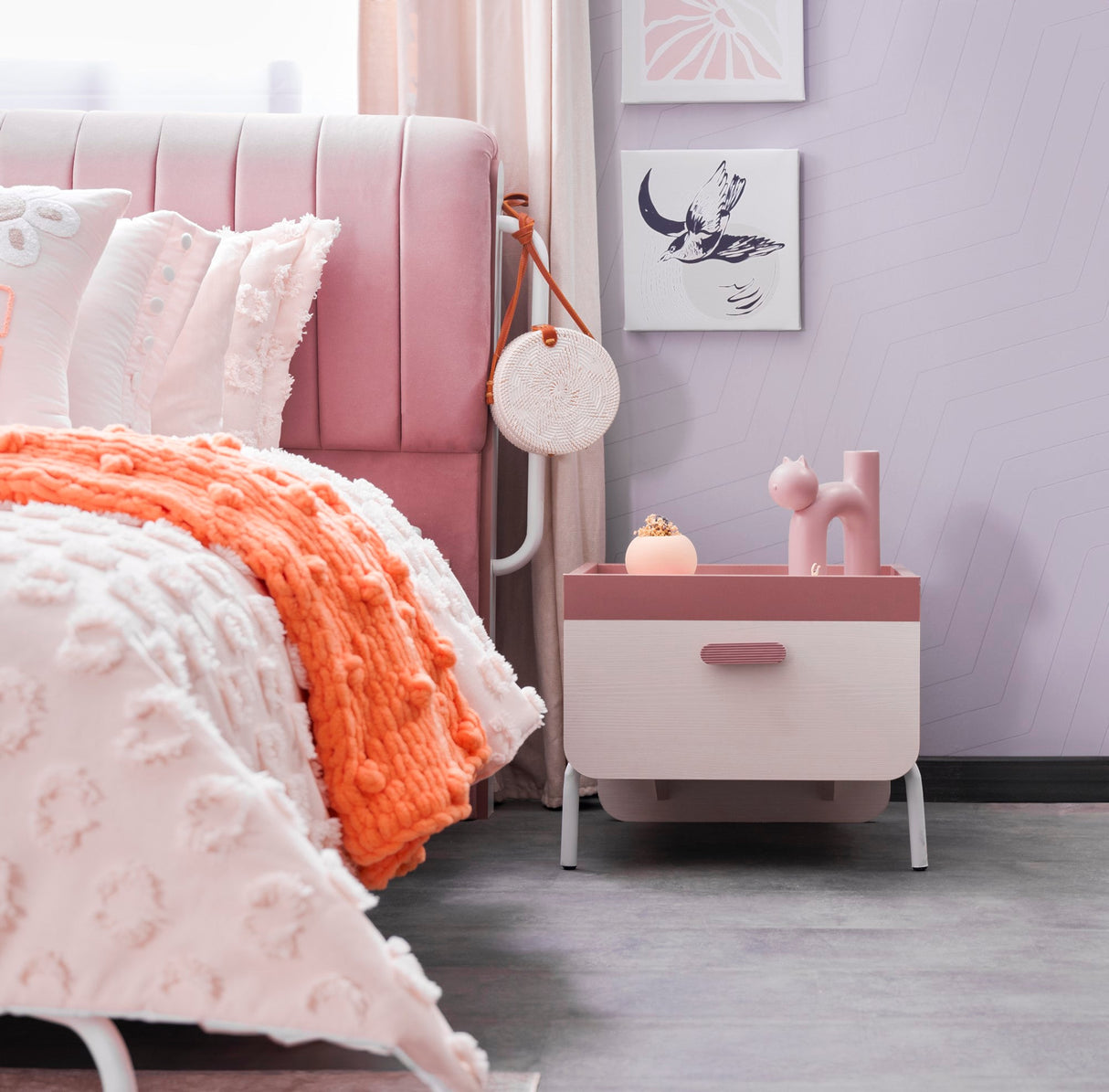 Linda Kids Room Set (Twin Bed & Study Desk & Nightstand) by Furnia at Eve Furniture
