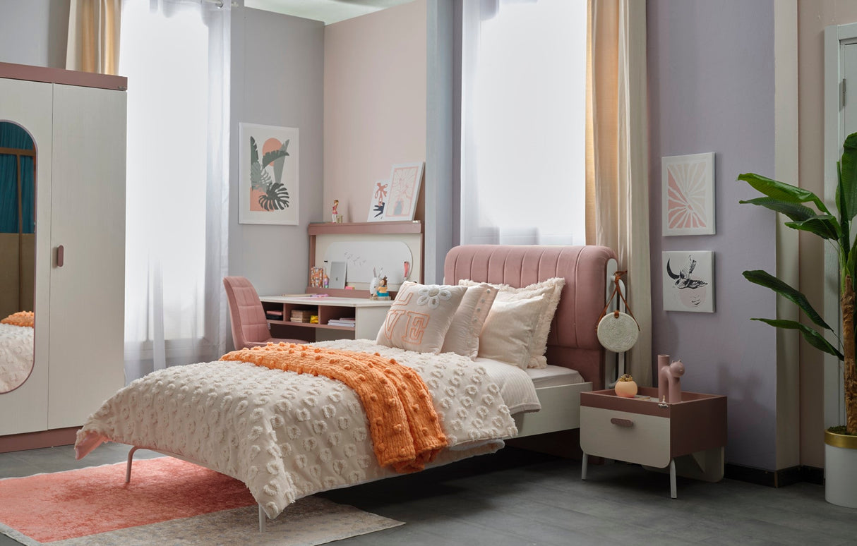 Linda Kids Room Set (Twin Bed & Study Desk & Nightstand) by Furnia at Eve Furniture