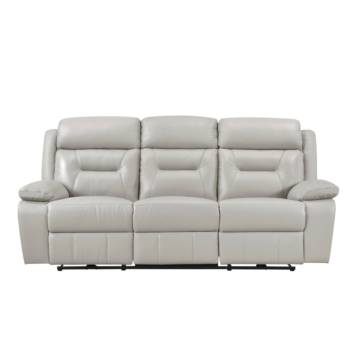 Laconia Silver Leather Power Double Reclining Sofa by Homelegance at Eve Furniture