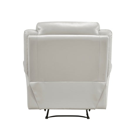 Laconia Silver Leather Reclining Chair by Homelegance at Eve Furniture