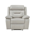 Laconia Silver Leather Reclining Chair by Homelegance at Eve Furniture