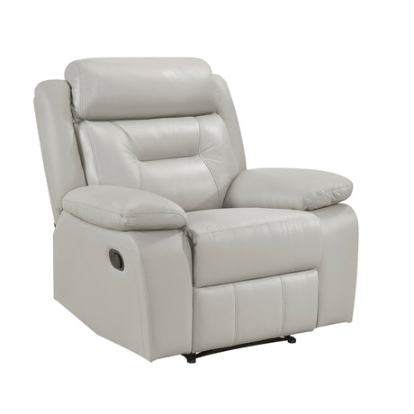 Laconia Silver Leather Reclining Chair by Homelegance at Eve Furniture