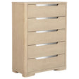 Ladera 5-drawer Bedroom Chest of Drawers Light Elm by Coaster at Eve Furniture